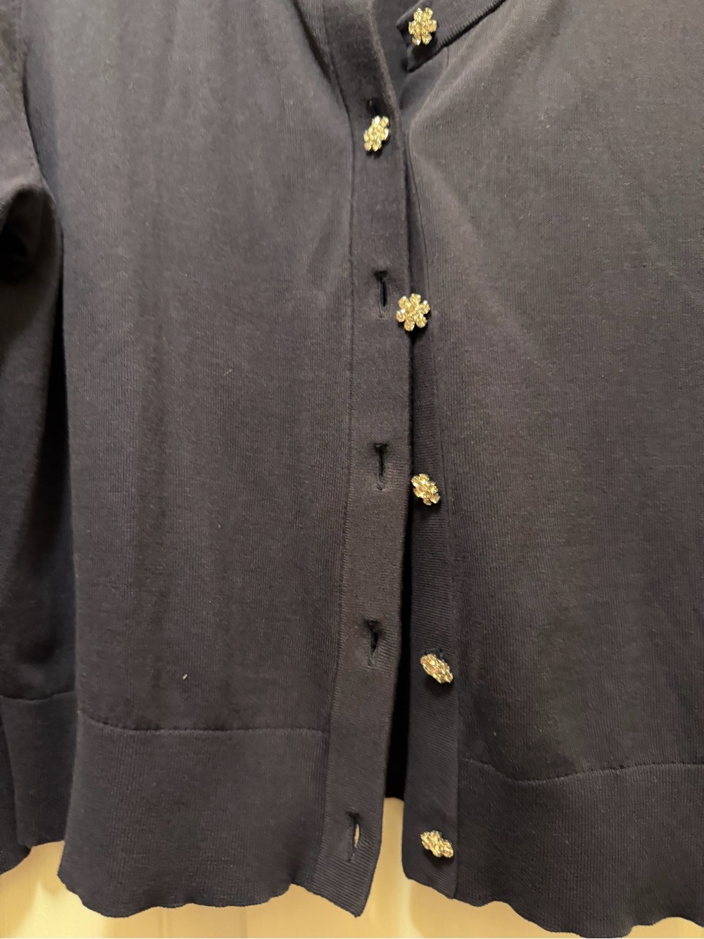 kate spade navy jeweled-button women's cardigan - Picture 3 of 4